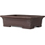 Rectangular unglazed bonsai pot by Yamaaki Toshio (third generation) - 410 x 302 x 113 mm