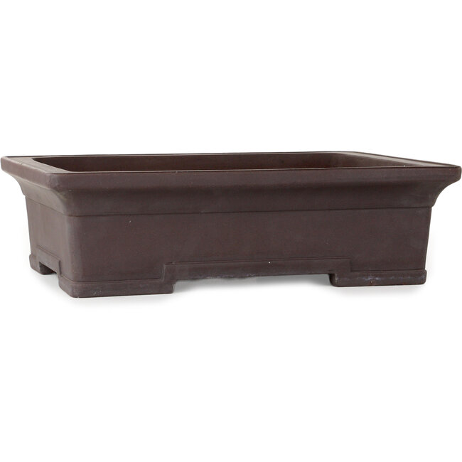 Rectangular unglazed bonsai pot by Yamaaki Toshio (third generation) - 410 x 302 x 113 mm