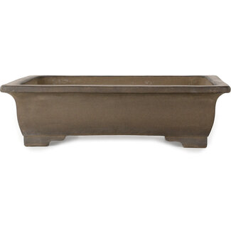 Senzan Vaso bonsai rettangolare non smaltato da 475 mm di Senzan, Tokoname, Giappone