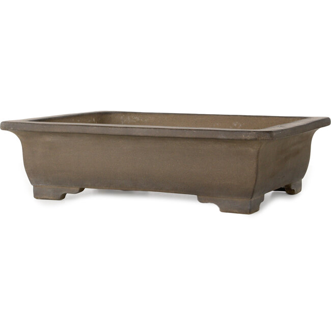 Rectangular unglazed bonsai pot by Senzan - 475 x 370 x 130 mm