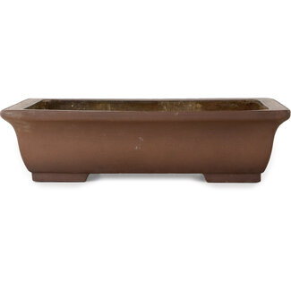 Reihou (Bonsai Matsushita Hiroyuki or Mr. Matsushita Reiji Master) Maceta para bonsái rectangular sin esmaltar de 420 mm de Reihou (Bonsai Matsushita Hiroyuki o Mr. Matsushita Reiji Master), Tokoname, Japón