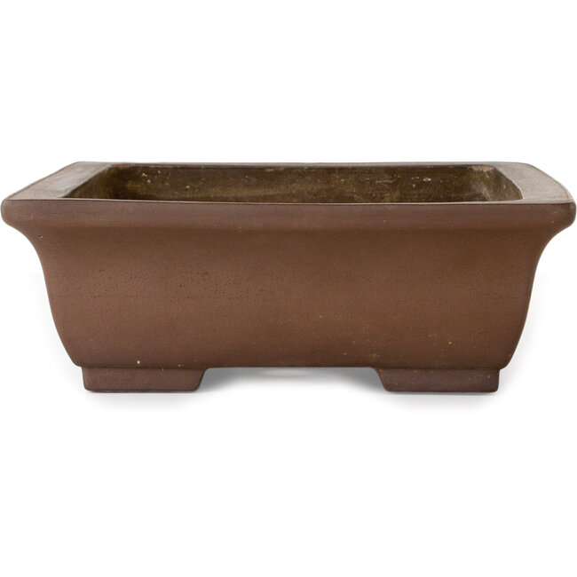 Maceta rectangular para bonsái sin esmaltar de Reihou (Bonsai Matsushita Hiroyuki o Mr. Matsushita Reiji Master) - 420 x 320 x 110 mm
