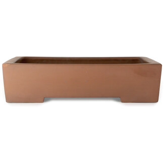 Reihou (Bonsai Matsushita Hiroyuki or Mr. Matsushita Reiji Master) Maceta para bonsái rectangular sin esmaltar de 490 mm de Reihou (Bonsai Matsushita Hiroyuki o Mr. Matsushita Reiji Master), Tokoname, Japón