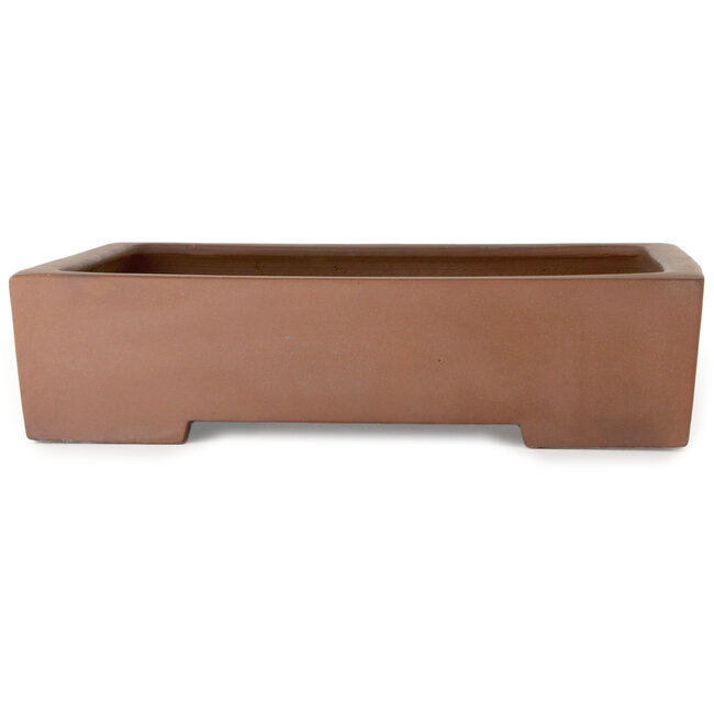 Maceta rectangular para bonsái sin esmaltar de Reihou (Bonsai Matsushita Hiroyuki o Mr. Matsushita Reiji Master) - 490 x 373 x 115 mm