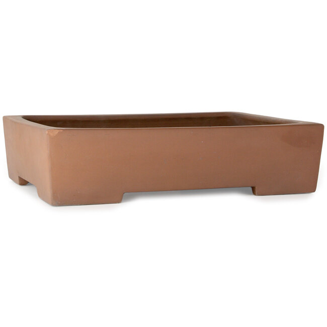 Rectangular unglazed bonsai pot by Reihou (Bonsai Matsushita Hiroyuki or Mr. Matsushita Reiji Master) - 490 x 373 x 115 mm