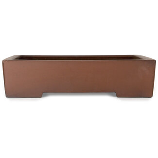 Reihou (Bonsai Matsushita Hiroyuki or Mr. Matsushita Reiji Master) Maceta para bonsái rectangular sin esmaltar de 487 mm de Reihou (Bonsai Matsushita Hiroyuki o Mr. Matsushita Reiji Master), Tokoname, Japón
