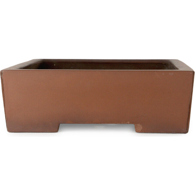 Pot à bonsaï rectangulaire non émaillé par Reihou (Bonsai Matsushita Hiroyuki ou Mr. Matsushita Reiji Master) - 487 x 375 x 118 mm