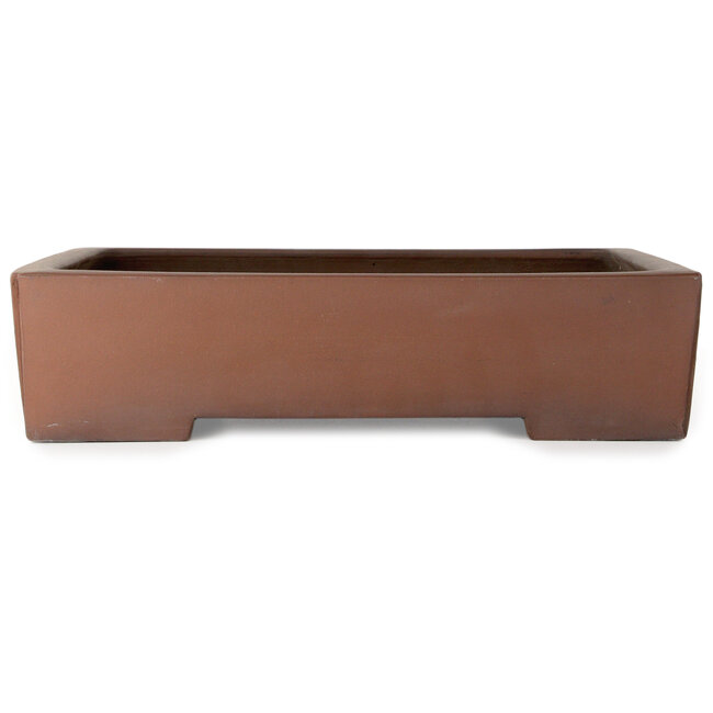 Pot à bonsaï rectangulaire non émaillé par Reihou (Bonsai Matsushita Hiroyuki ou Mr. Matsushita Reiji Master) - 487 x 375 x 118 mm
