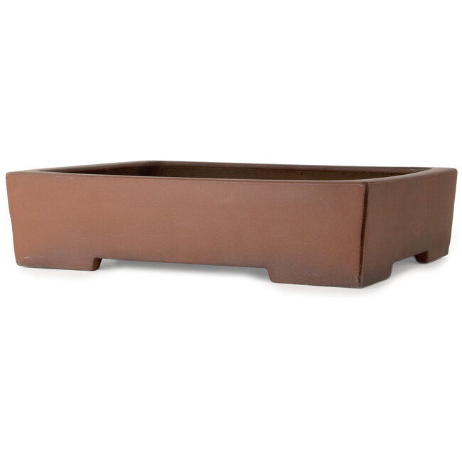 Maceta rectangular para bonsái sin esmaltar de Reihou (Bonsai Matsushita Hiroyuki o Sr. Matsushita Reiji Master) - 487 x 375 x 118 mm