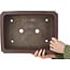 Maceta rectangular sin esmaltar para bonsái de Yamaaki Toshio (tercera generación) - 382 x 282 x 127 mm