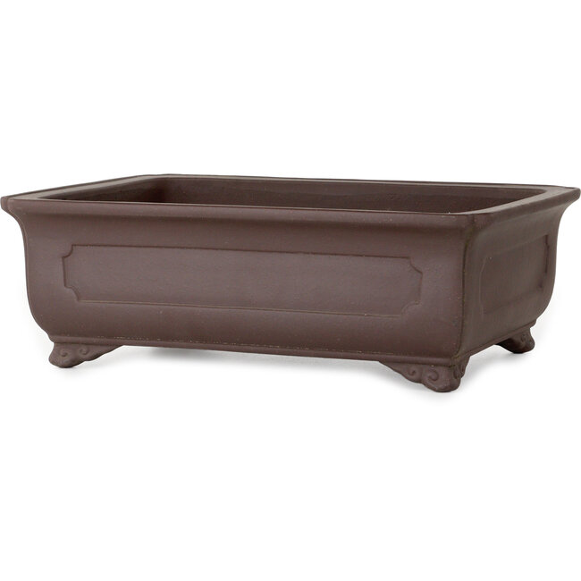 Vaso bonsai rettangolare non smaltato di Yamaaki Toshio (terza generazione) - 382 x 282 x 127 mm