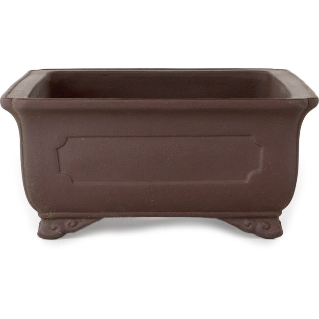 Pot à bonsaï rectangulaire non émaillé de Yamaaki Toshio (troisième génération) - 382 x 282 x 127 mm