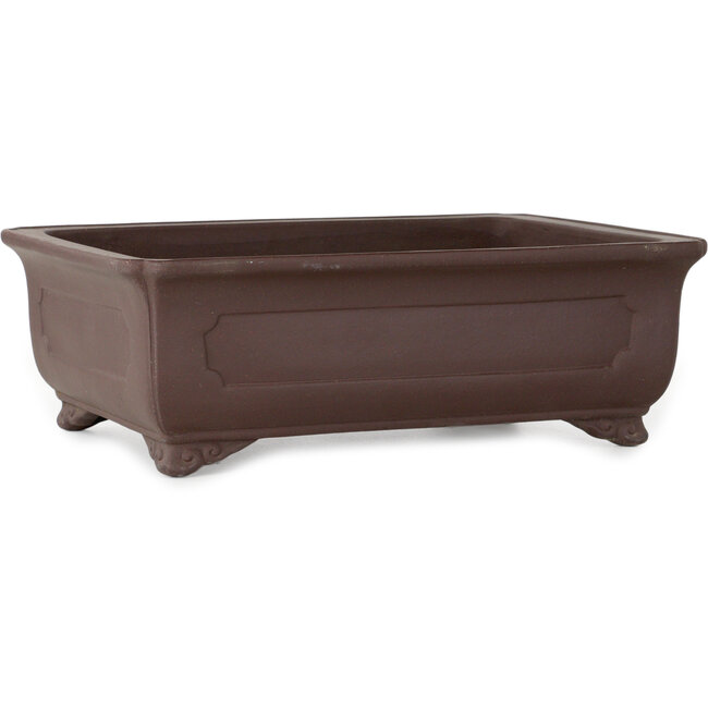 Vaso bonsai rettangolare non smaltato di Yamaaki Toshio (terza generazione) - 382 x 282 x 127 mm