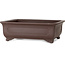 Rectangular unglazed bonsai pot by Yamaaki Toshio (third generation) - 382 x 282 x 127 mm