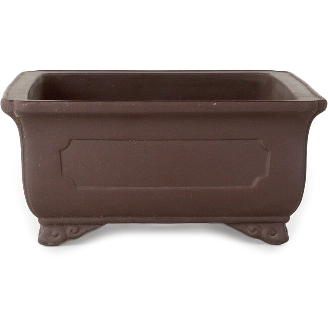 Rectangular unglazed bonsai pot by Yamaaki Toshio (third generation) - 382 x 282 x 127 mm
