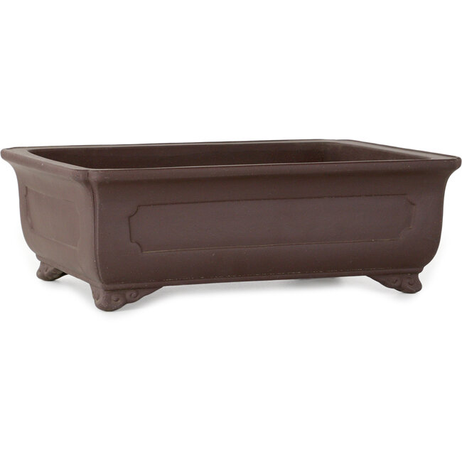 Rectangular unglazed bonsai pot by Yamaaki Toshio (third generation) - 382 x 282 x 127 mm