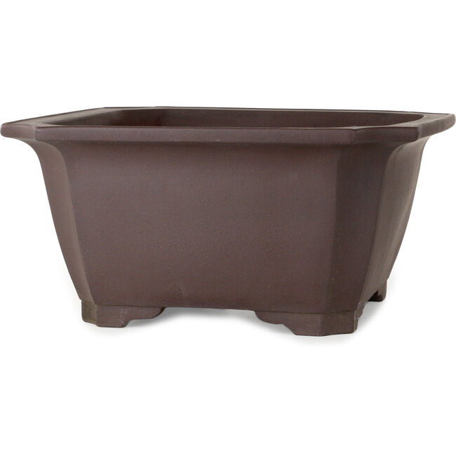 Vaso bonsai quadrato non smaltato di Yamaaki Toshio (terza generazione) - 402 x 402 x 200 mm