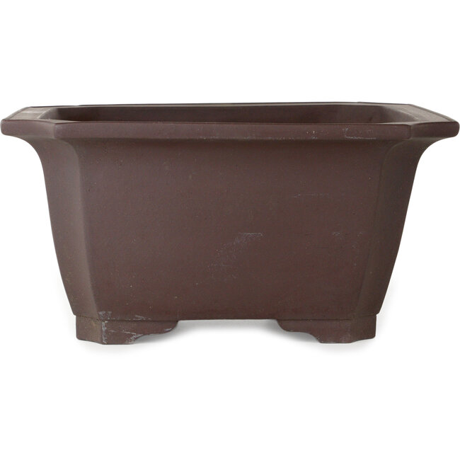 Pot à bonsaï carré non émaillé de Yamaaki Toshio (troisième génération) - 402 x 402 x 200 mm