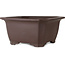 Square unglazed bonsai pot by Yamaaki Toshio (third generation) - 402 x 402 x 200 mm