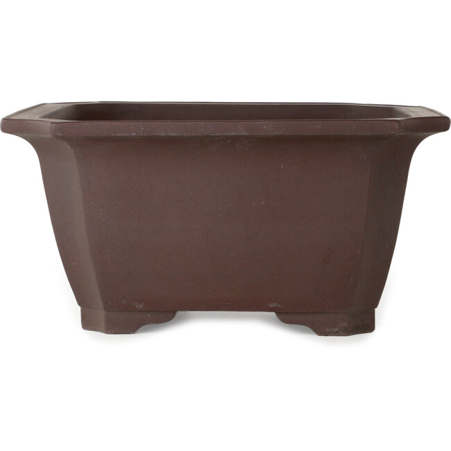 Vaso bonsai quadrato non smaltato di Yamaaki Toshio (terza generazione) - 402 x 402 x 200 mm