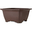 Square unglazed bonsai pot by Yamaaki Toshio (third generation) - 402 x 402 x 200 mm