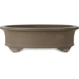 Keizan Vaso bonsai ovale non smaltato da 475 mm di Keizan, Tokoname, Giappone