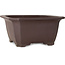 Square unglazed bonsai pot by Yamaaki Toshio (third generation) - 402 x 402 x 200 mm