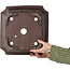Maceta cuadrada sin esmaltar para bonsái de Yamaaki Toshio (tercera generación) - 402 x 402 x 200 mm