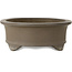 Oval unglazed bonsai pot by Keizan - 475 x 375 x 138 mm
