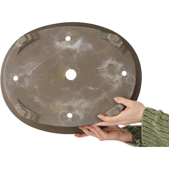 Pot à bonsaï ovale non émaillé de Keizan - 475 x 375 x 138 mm