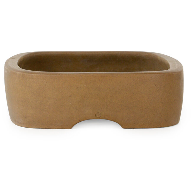 Maceta ovalada sin esmaltar para bonsái de Maruhei - 393 x 290 x 82 mm
