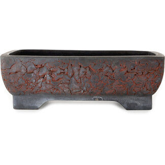 Sanko (Yamato, Mitsuo Yamada) 455 mm oval unglazed bonsai pot by Sanko (Yamato, Mitsuo Yamada), Tokoname, Japan