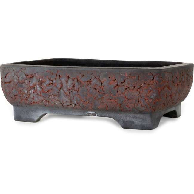Oval unglazed bonsai pot by Sanko (Yamato, Mitsuo Yamada) - 455 x 365 x 145 mm