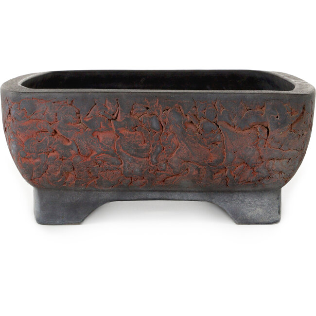 Oval unglazed bonsai pot by Sanko (Yamato, Mitsuo Yamada) - 455 x 365 x 145 mm
