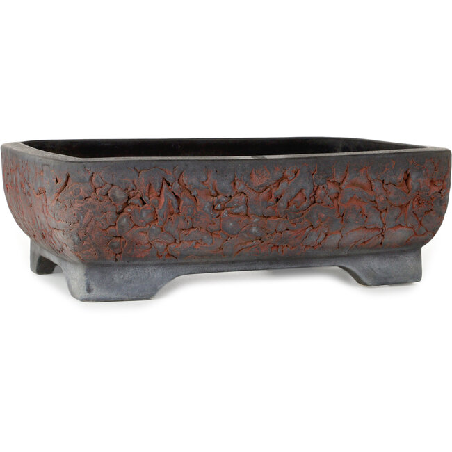 Oval unglazed bonsai pot by Sanko (Yamato, Mitsuo Yamada) - 455 x 365 x 145 mm