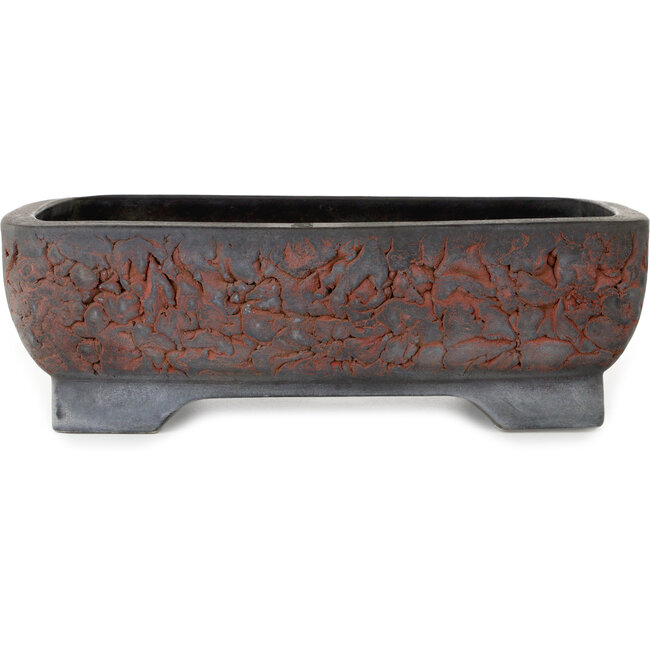 Oval unglazed bonsai pot by Sanko (Yamato, Mitsuo Yamada) - 455 x 365 x 145 mm