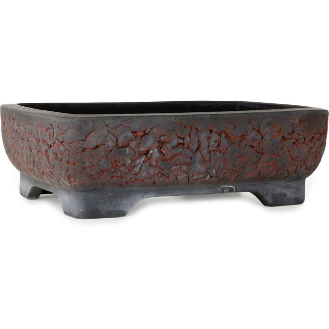 Oval unglazed bonsai pot by Sanko (Yamato, Mitsuo Yamada) - 455 x 365 x 145 mm