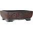 Oval unglazed bonsai pot by Sanko (Yamato, Mitsuo Yamada) - 455 x 365 x 145 mm