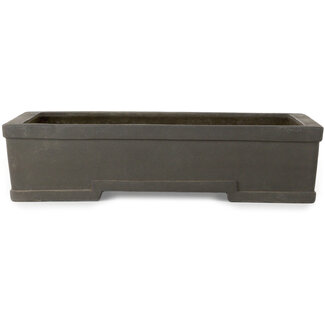  Yamaaki Pot à bonsaï rectangulaire non émaillé de 448 mm par Yamaaki Toshio (troisième génération), Tokoname, Japon
