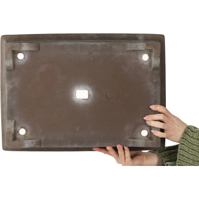 Rectangular unglazed bonsai pot - 508 x 365 x 118 mm