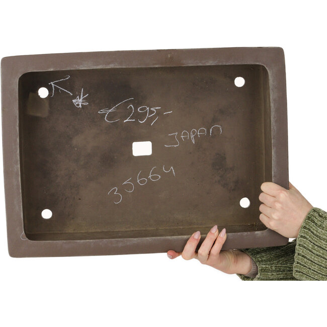 Rechteckiger, unglasierter Bonsai-Topf – 508 x 365 x 118 mm