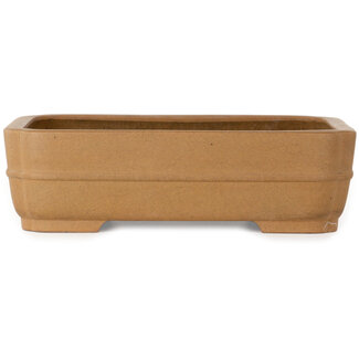 Tosho 395 mm oval unglazed bonsai pot by Tosho, Tokoname, Japan