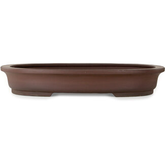  Yamaaki 770 mm oval unglazed bonsai pot by Yamaaki Toshio (third generation), Tokoname, Japan