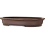 Oval unglazed bonsai pot by Yamaaki Toshio (third generation) - 770 x 530 x 125 mm