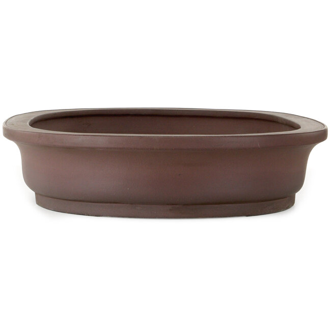 Oval unglazed bonsai pot by Yamaaki Toshio (third generation) - 770 x 530 x 125 mm