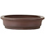 Oval unglazed bonsai pot by Yamaaki Toshio (third generation) - 770 x 530 x 125 mm