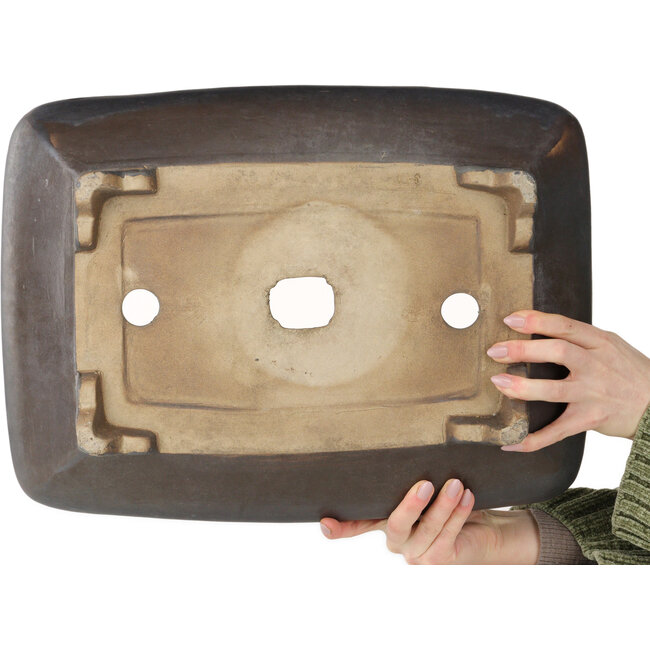 Rectangular unglazed bonsai pot - 470 x 435 x 135 mm
