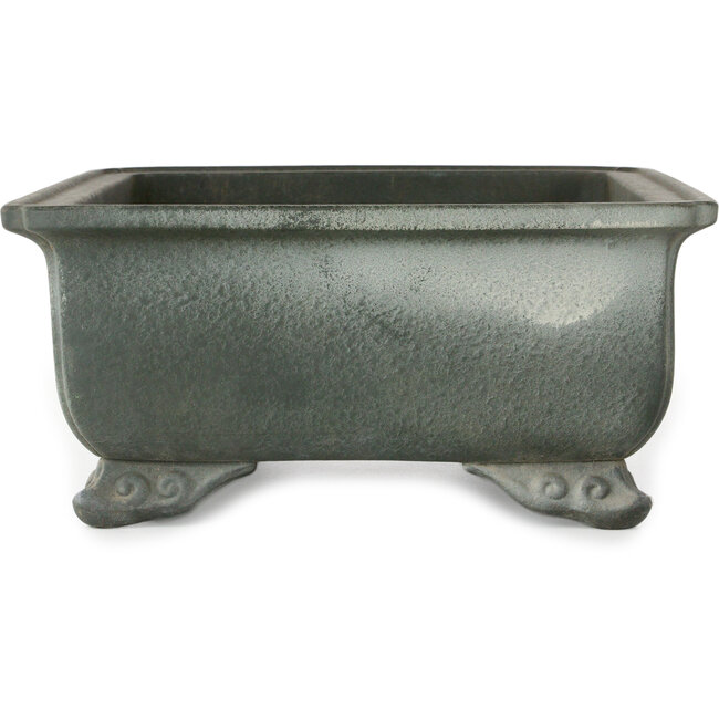 Pot à bonsaï rectangulaire non émaillé de Houtoku - 339 x 280 x 125 mm