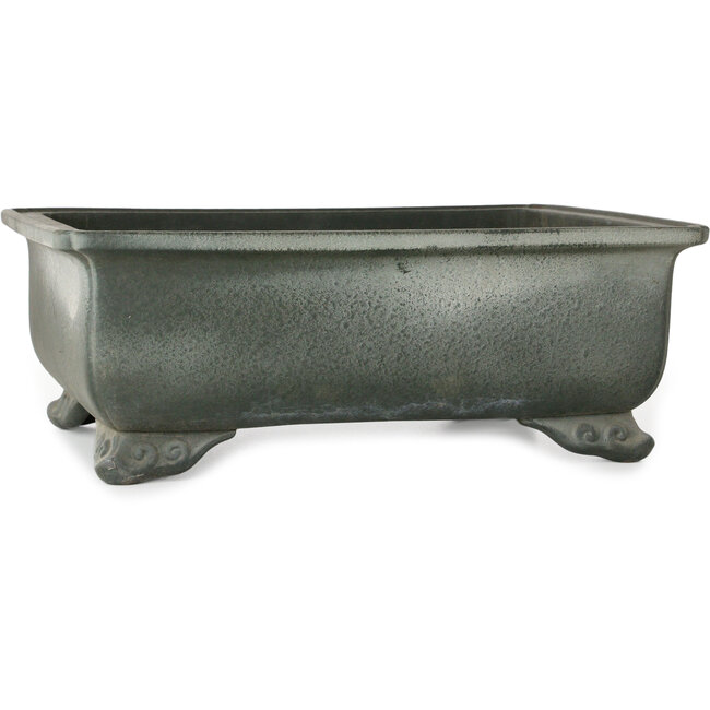 Maceta rectangular sin esmaltar para bonsái de Houtoku - 339 x 280 x 125 mm