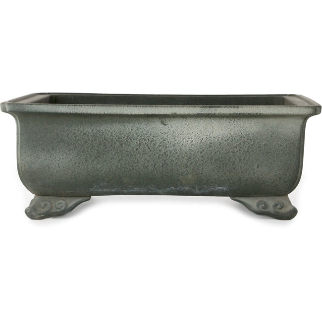 Pot à bonsaï rectangulaire non émaillé de Houtoku - 339 x 280 x 125 mm